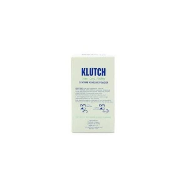 Klutch Denture Adhesive Powder super long holding denture adhesive powder. Klutch Denture Adhesive Powder proven quality for over 70 years. Klutch Denture Adhesive Powder no strong taste.